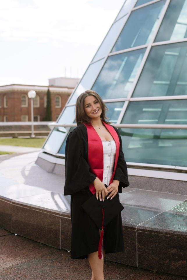 Amelia at her university graduation